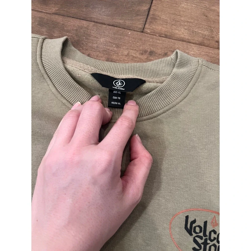 Volcom Stone FS 180 Crew LS Sweatshirt Khaki Green Mens XL 632006183 - Picture 4 of 6
